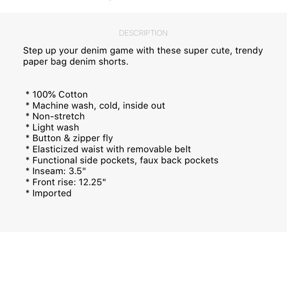 GARAGE Paperbag Cotton Short - Picture 4 of 5